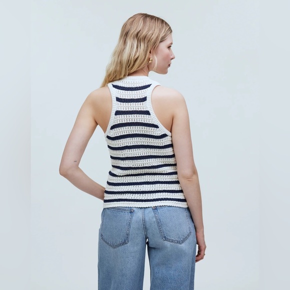 Madewell Crochet-Knit Crewneck Sweater Tank - Picture 4 of 14